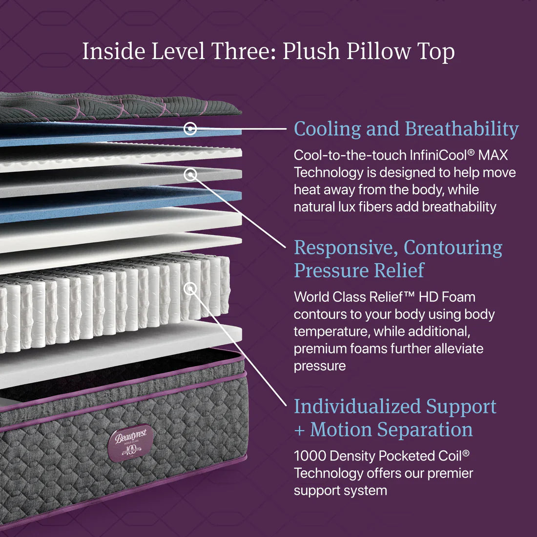 level 3 plush pillow top