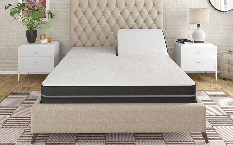 Instant Comfort Mattress adjustable bed in bedroom setting