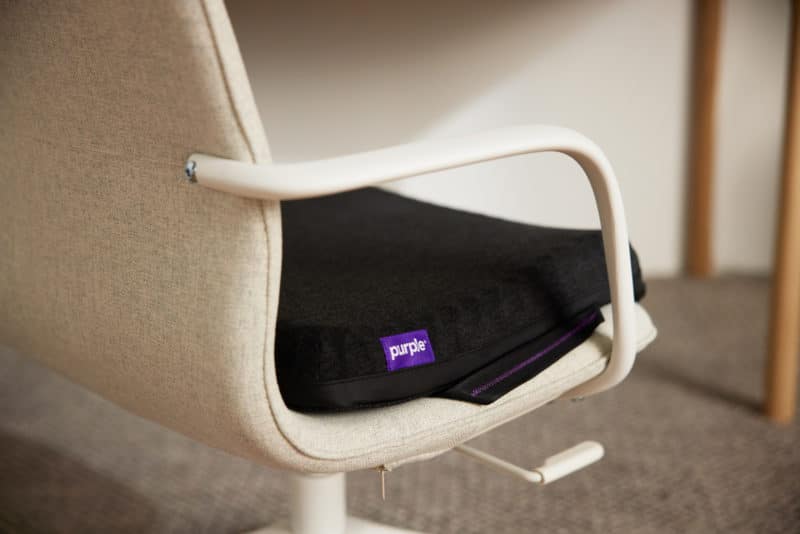 Purple Seat Cushion on chair