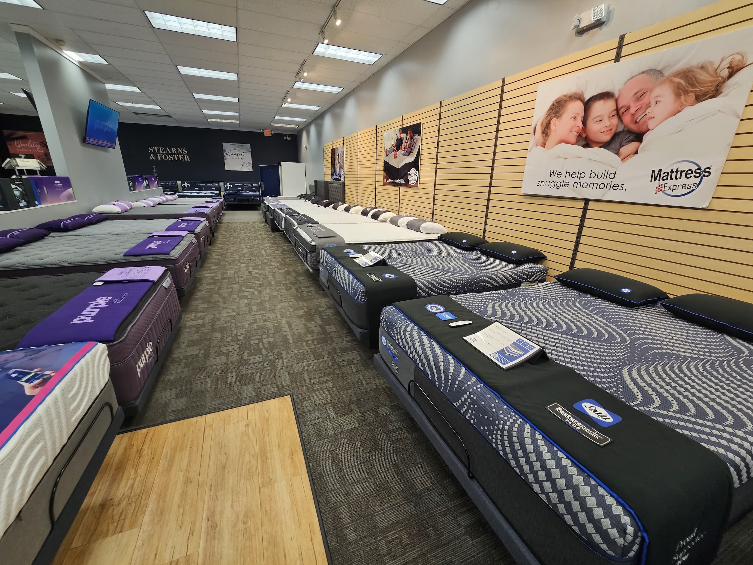 Mattress Express New Hartford New York Showroom Featuring Purple Mattresses is the best place to buy a mattress
