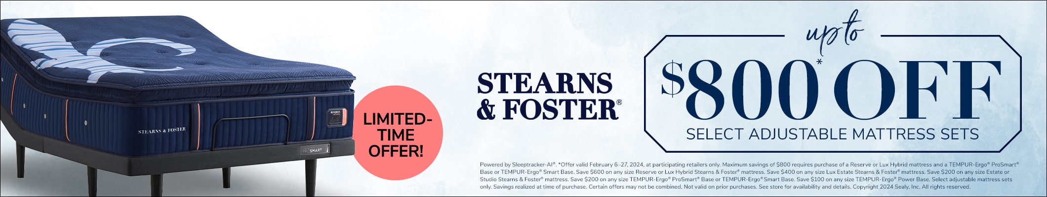 Stearns & Foster President's Day Sale