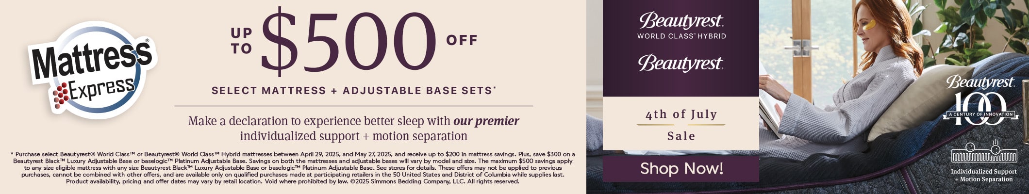 Beautyrest World Class Hybrid 4th of July Sale 2025